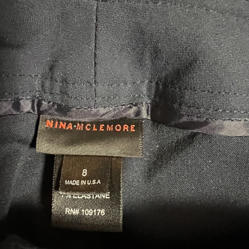 Nina McLemore BLue Straight Leg Dress Pants Womens Size 8 Made in USA - Picture 2 of 6